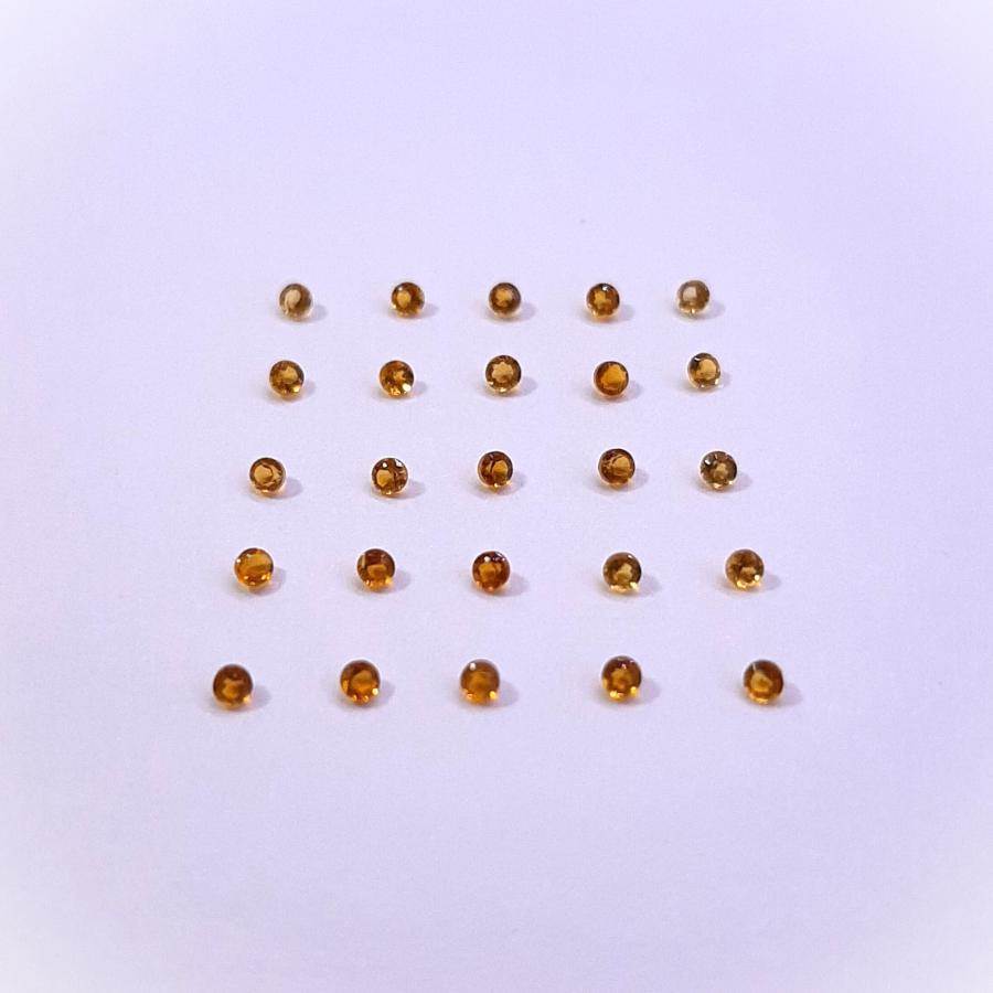 天然石ルース（裸石）・シトリン / ラウンド カット【1.5mm】（１粒）　ランダム発送 |  | 01
