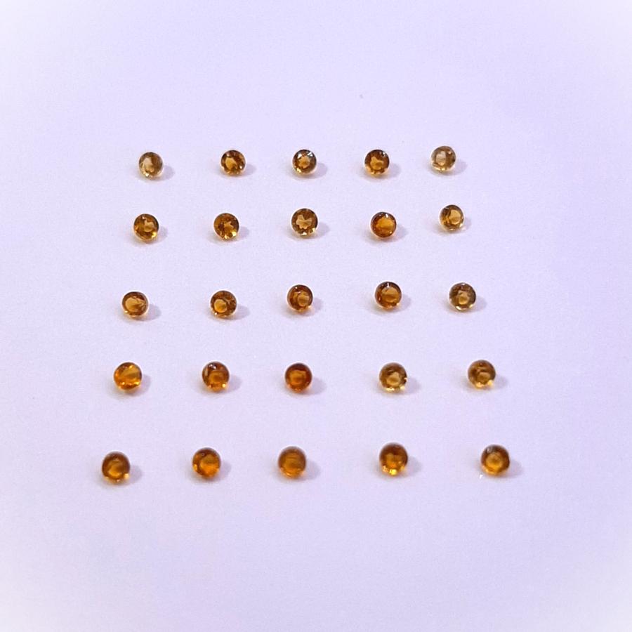 天然石ルース（裸石）・シトリン / ラウンド カット【1.5mm】（１粒）　ランダム発送 |  | 06
