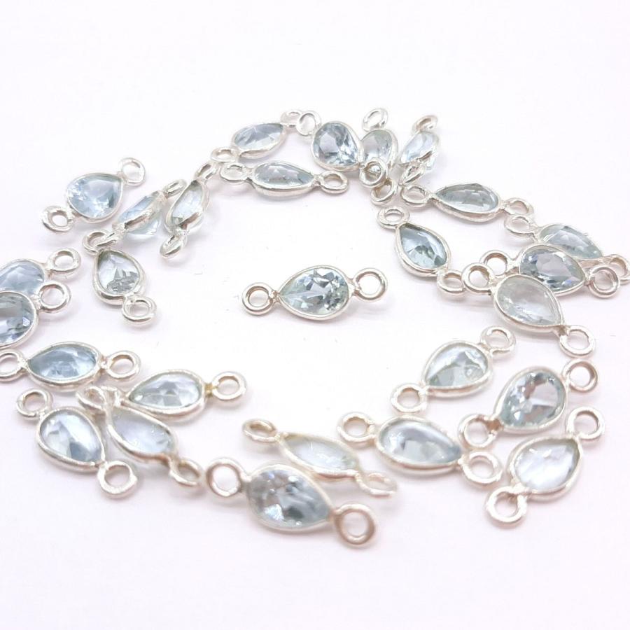 ブルートパーズ 天然石 チャーム・ペンダントトップ ペアシェイプ