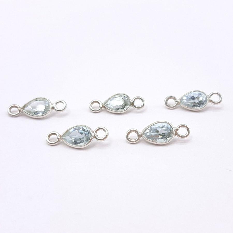 ブルートパーズ 天然石 チャーム・ペンダントトップ ペアシェイプ