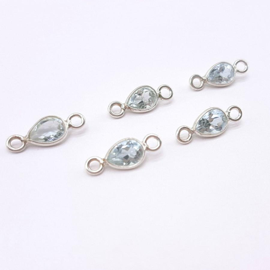 ブルートパーズ 天然石 チャーム・ペンダントトップ ペアシェイプ