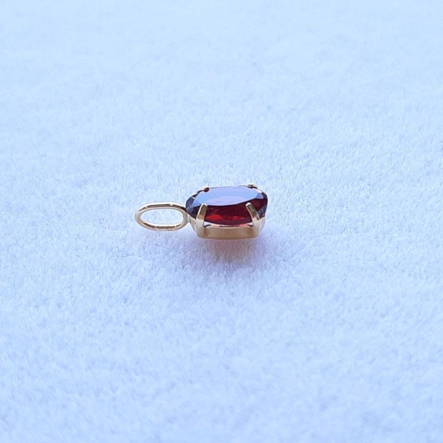 K18 ガーネット 天然石 チャーム・ペンダントトップ オーバル