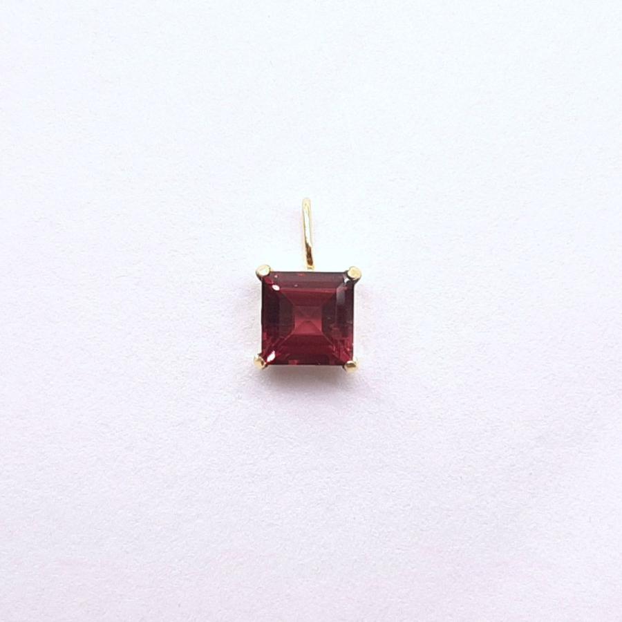 K18　ロードライトガーネット  天然石 チャーム・ペンダントトップ スクエア　(5ｍｍ)｜arnavgems｜06