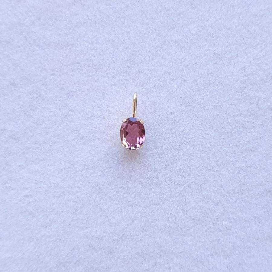 K18 ピンクトルマリン 天然石 チャーム・ペンダントトップ オーバル　(5mmx4mm)｜arnavgems