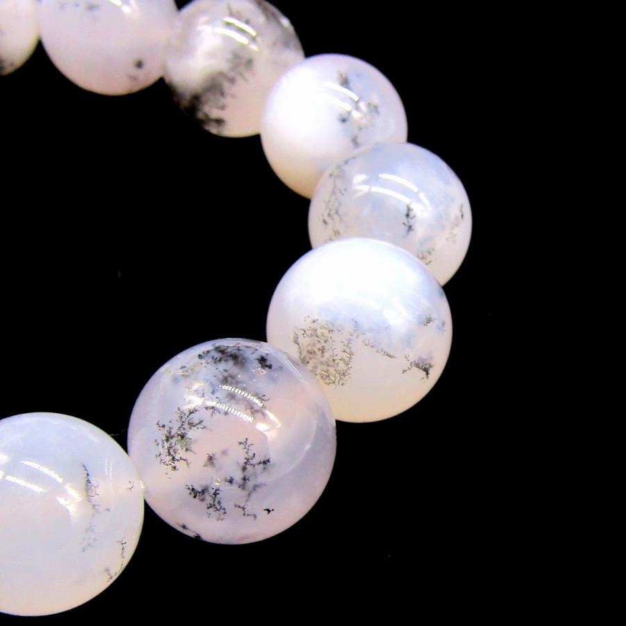 デンドリックオパール ブレスレット １点もの 高品質 8A 約13.5mm〜15.5mm 【送料無料】 ★レアストーンの画像