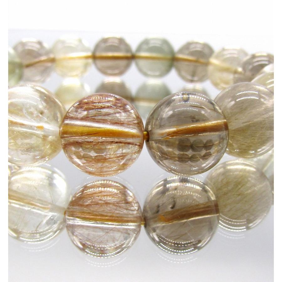 ミックスルチルクォーツ ブレスレット 1点もの 高品質 3A 約12.5mm