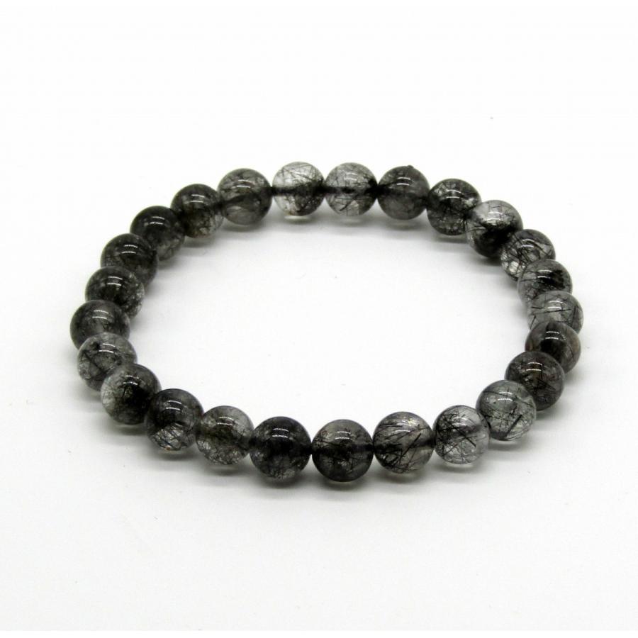 ブラックルチルクォーツ ブレスレット 1点もの A 約7.5mm : アラナヴ
