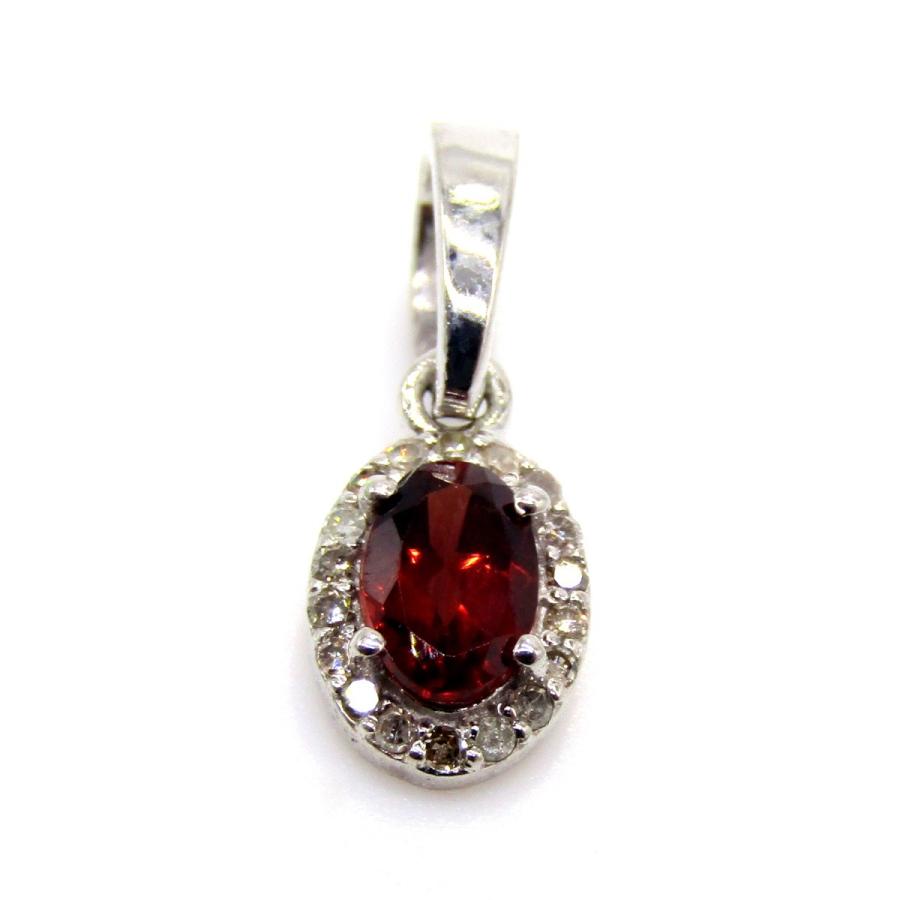 ガーネット ペンダントトップ キュービックジルコニア Silver925