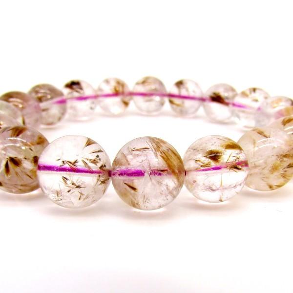 カコクセナイトインクォーツ ブレスレット 約12mm : アラナヴ ジェムス