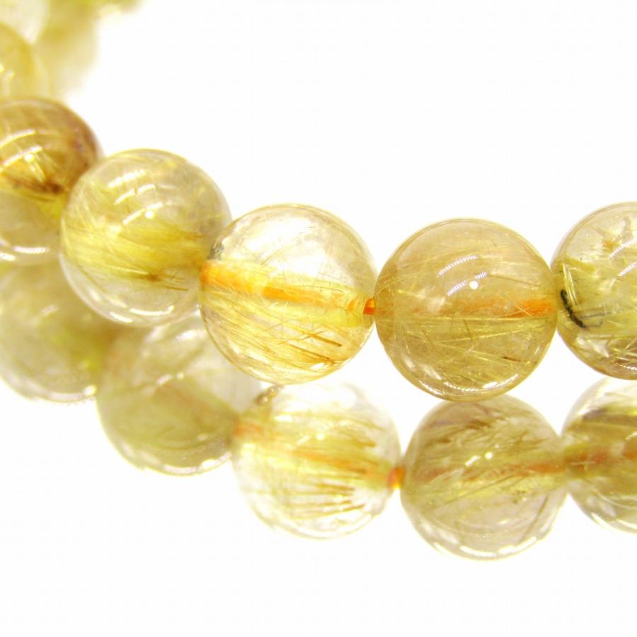 ゴールドルチルクォーツ ブレスレット 約7mm : アラナヴ ジェムス