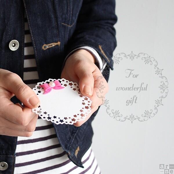 グリーティングカード メッセージカード カード 一筆箋 おしゃれ かわいい リボン レース メッセージカードリボン 四角 丸 ひし形 フェルト 0000a 収納家具通販 アーネ 通販 Yahoo ショッピング