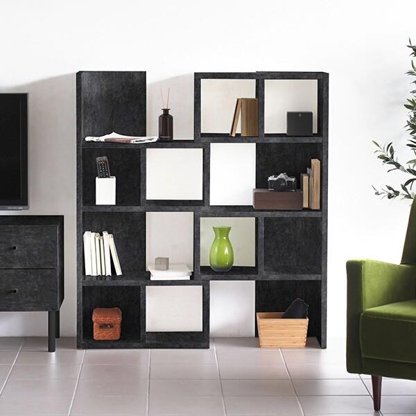 オープンシェルフ 鏡面 本棚 ディスプレイシェルフ 黒 伸縮 4段 家具 おしゃれ コーナーラック ブラック 0000a 家具通販 インテリアショップ Arne 通販 Yahoo ショッピング