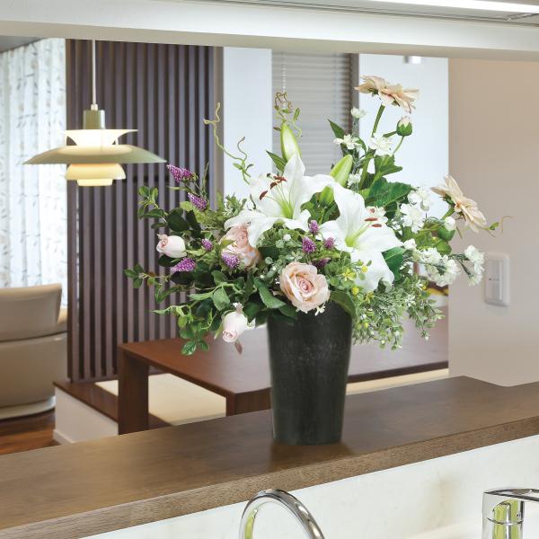 光触媒 観葉植物 インテリア 人工観葉植物 風水 アートフラワー 造花 オフィス ロビー ツインカサブランカ 0119a 家具通販 インテリアショップ Arne 通販 Yahoo ショッピング