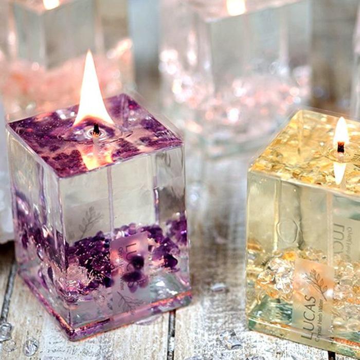 LUCAS ルカス ホワイトセージと天然石の入ったグミキャンドル