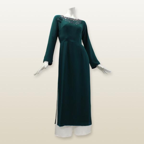 ビーズ刺繍ドレスアオザイ 長袖（上着のみ）※パンツ別売り