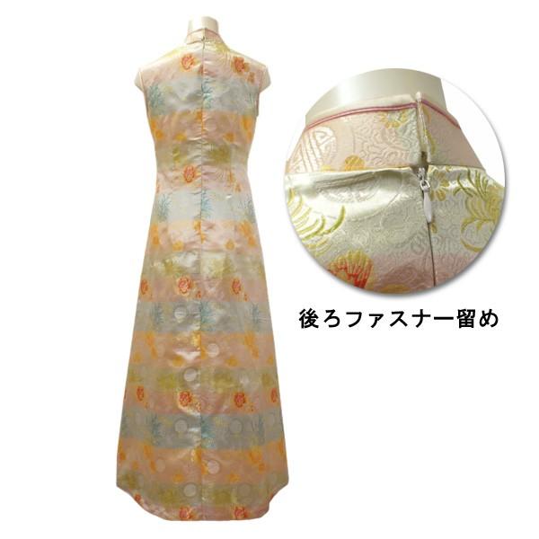 中華飾りチャイナドレス ノースリーブ マキシ丈 ／ チャイナ服　旗袍　民族衣装　二胡衣装　コスプレ衣装_5