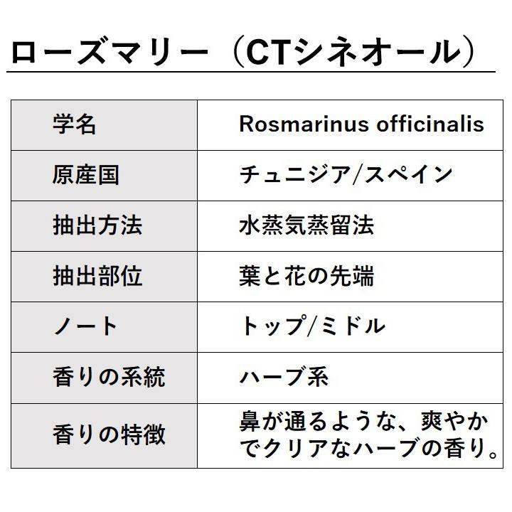 ローズマリー （CTシネオール） 5ml エッセンシャルオイル アロマオイル 精油 ハーブ系 (AEAJ表示基準適合認定精油)｜aroma-ash｜02