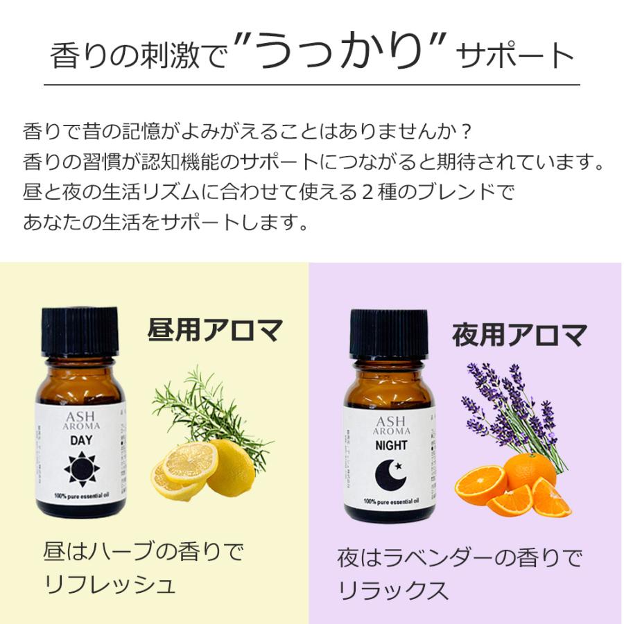 ASH AROMA 昼用 夜用 ブレンド 10ml 2本 セットアロマオイル