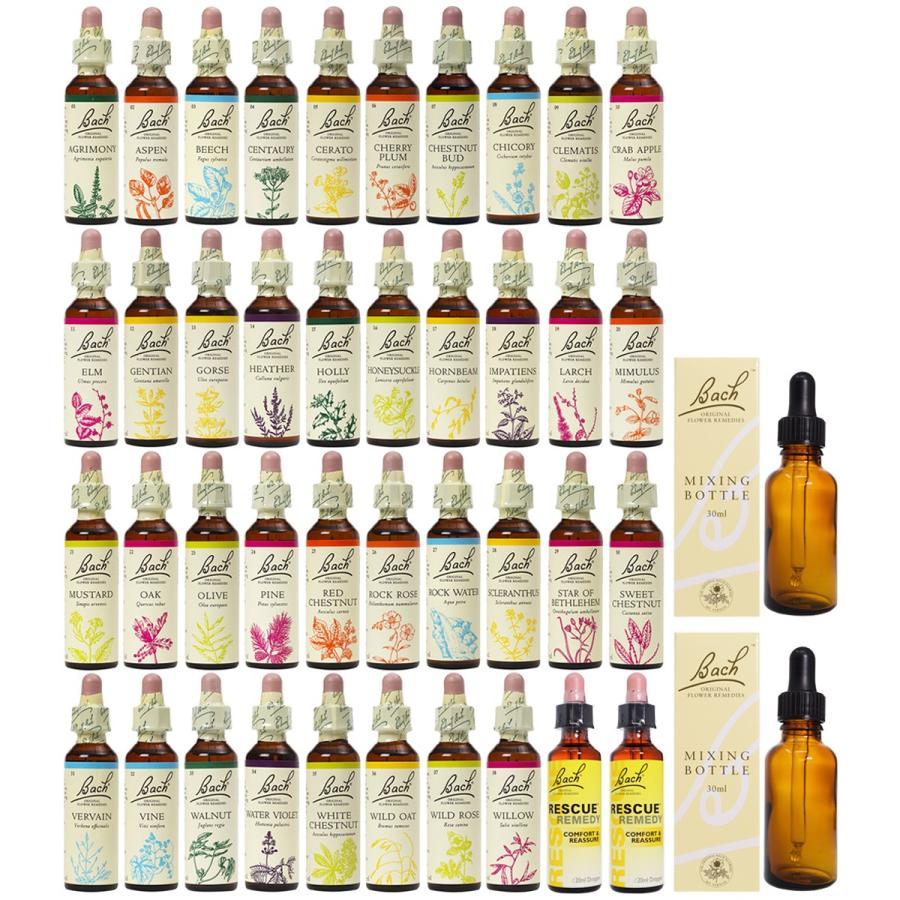 販売 アスペン 20ml バッチフラワー フラワーエッセンス レメディ 20mlバッチフラワーレメディ 14本 未使用バックセット