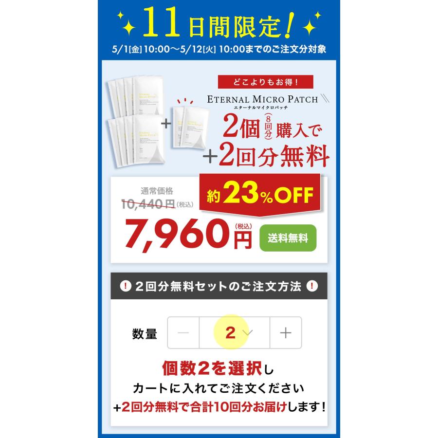 ETERNAL 【2個購入で+2袋無料！12日まで】 ニードルパッチ マイクロ