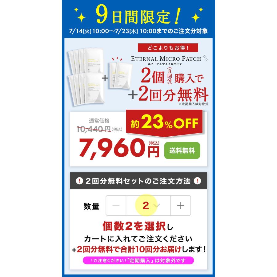 ETERNAL 【2個購入で+2袋無料！23日まで】 ニードルパッチ マイクロ