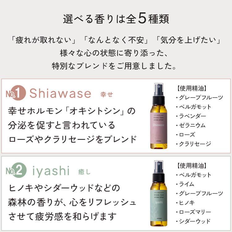 天然アロマ ストレス解消 アロマスプレー お試しセット 選べる3点(50ml×3) ストレスケア ルームフレグランス ピローミスト プレゼント アロミックスタイル｜aroma-spray｜03