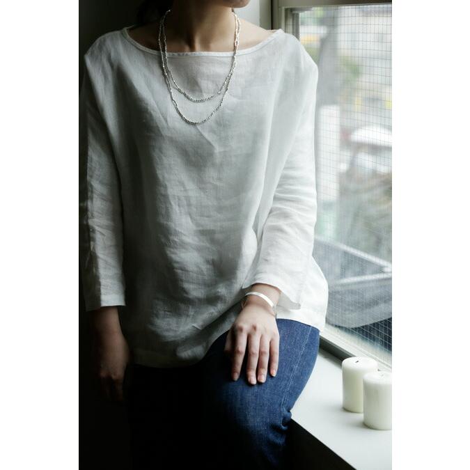 fog linen work（フォグリネンワーク） シルバービーズネックレス L 