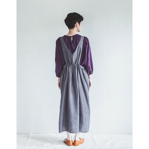 日本産 リネン フォグ Work Linen Fog アシェ エプロンドレス アン 両サイドポケット Cm 100 胸囲 121 サイズ着丈 Lwa354 93 ワーク シンプル かわいい おしゃれ きれいめ 大人 春夏 秋冬 オールシーズン ワンピース ワンピース チュニック