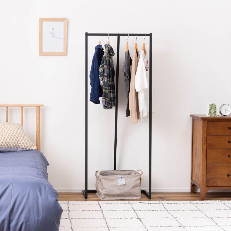 ブラックハンガーラック スチール製 組み立て式 組立式ハンガーラック ブラック 幅60cmタイプ ［ストエキ