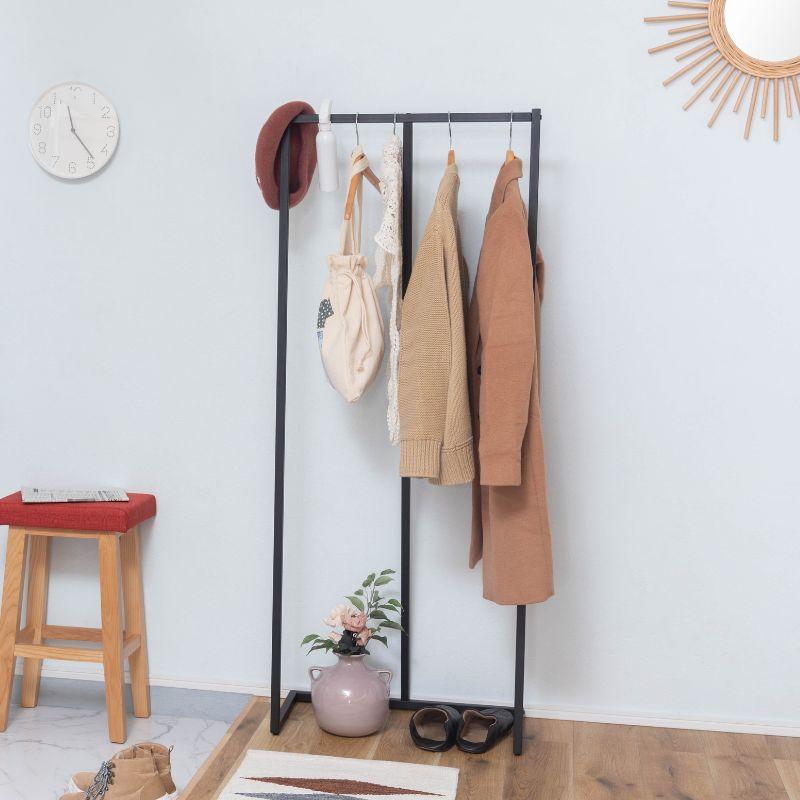 東谷 ハンガー スチール ラック 洋服掛け ブラック アイアン
