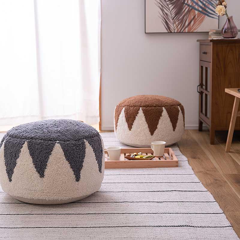 東谷 プフ ファブリック スツール プーフ ビーズ クッション ラウンド