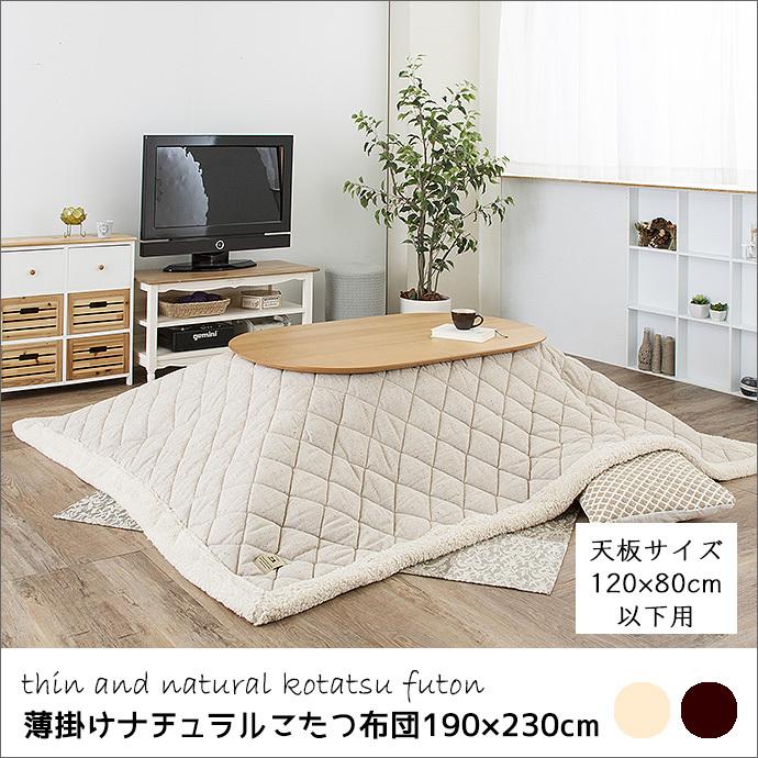 薄掛け ナチュラル こたつ 布団 収納袋付き 120x80cm コタツ 対応 シンプル インテリア コタツ布団 1人暮らし 2人暮らし