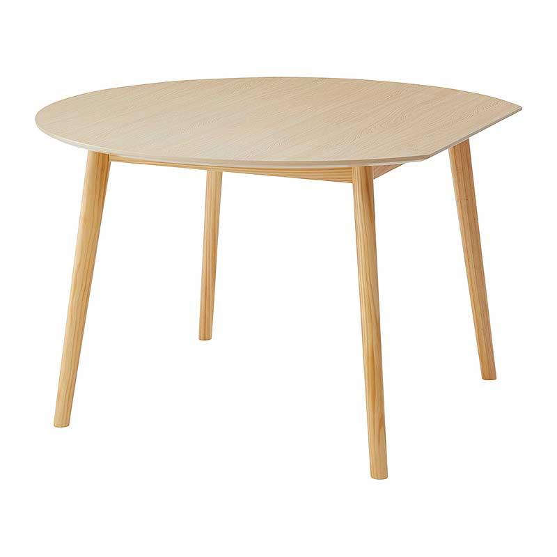 円形ダイニングテーブル 800mm（韓国家具） 東谷 変形 3〜4人用 ダイニング テーブル 円形 120×109 cm ナチュラル