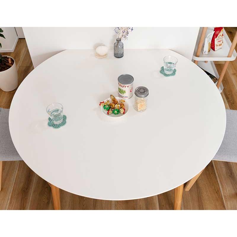 東谷 変形 3〜4人用 ダイニング テーブル 円形 120×109 cm ナチュラル