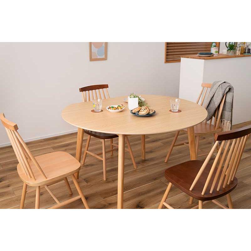 東谷 変形 3〜4人用 ダイニング テーブル 円形 120×109 cm ナチュラル