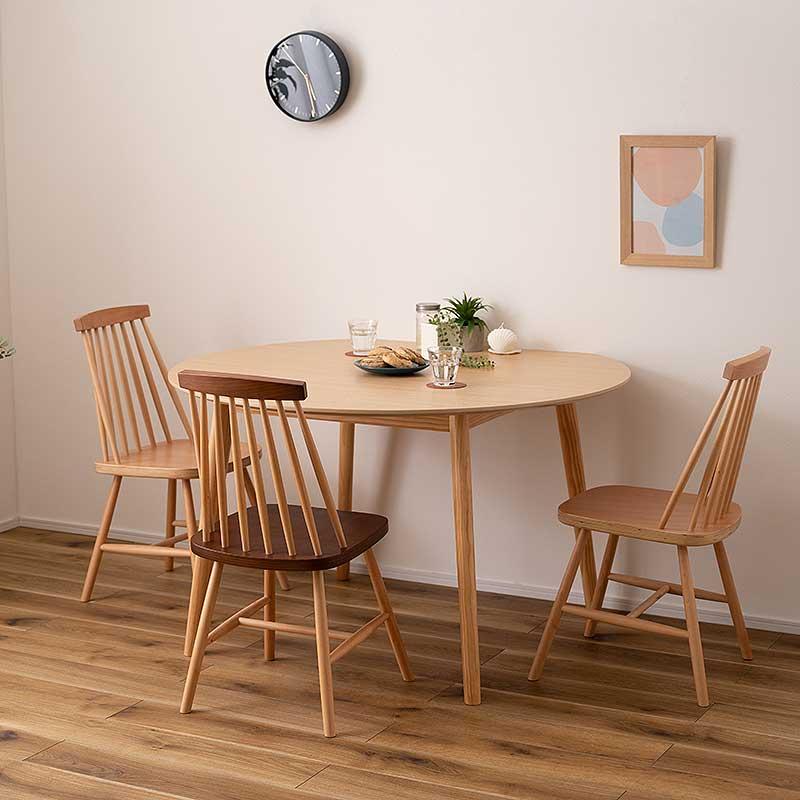 東谷 変形 3〜4人用 ダイニング テーブル 円形 120×109 cm