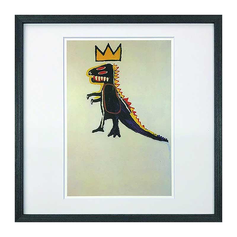 バスキア アートフレーム 恐竜 抽象画 動物 42.5×42.5cm おしゃれ