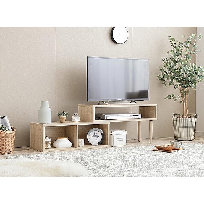 伸縮型 TV台 テレビボード W75〜133cm ナチュラル 北欧 カフェ風 伸縮型 TV台 テレビボード W75〜133cm ナチュラル 北欧 カフェ風