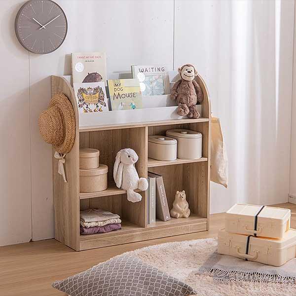 2点セット キッズ 絵本 おもちゃ 棚 オープン 引出し キャスター 収納