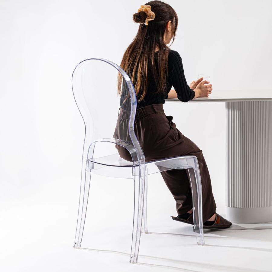 クリアチェアー　2脚セット　透明　ポリカーボネイト製 東谷 2脚セット クリアチェア 完成品 クリアー アンバー 透明 おしゃれ