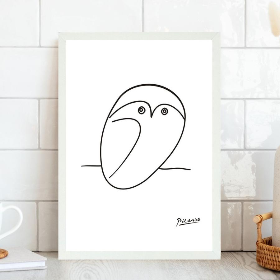 ピカソ　フクロウ アートポスター ブラックフレーム bs_2020_01.jpg