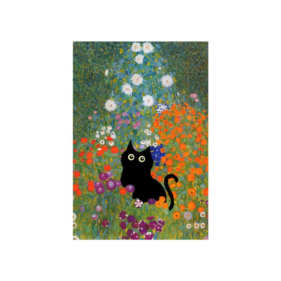 サラデママ アートポスター 黒猫 20×30cm A4サイズ カフェ風 インテリア モネ＆ゴッホ風 フレーム別売｜aromainterior｜08