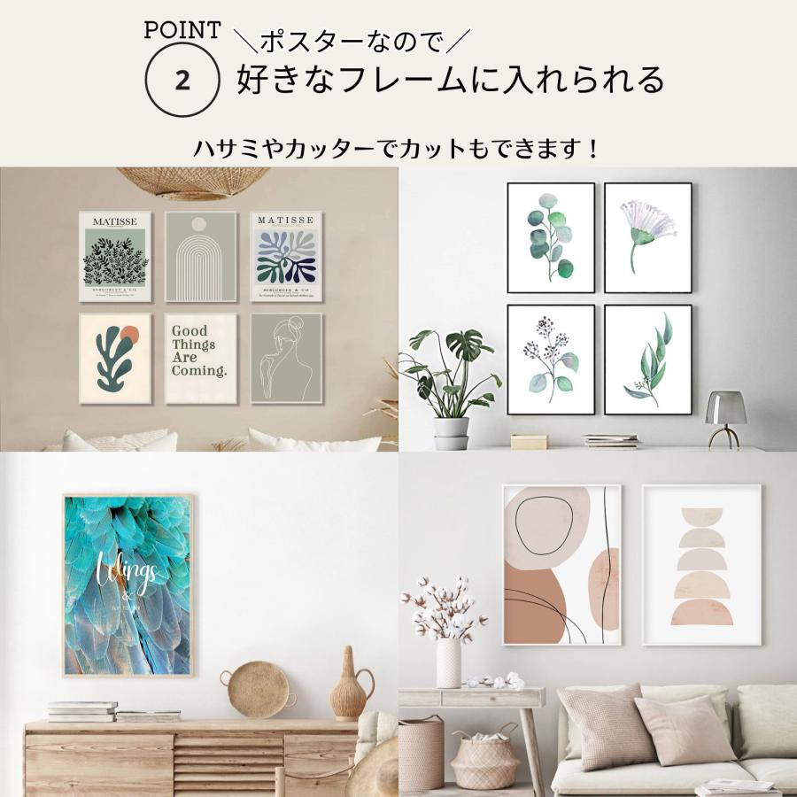 サラデママ 北欧 スタイル アート ポスター A4サイズ 21×30cm ブルー