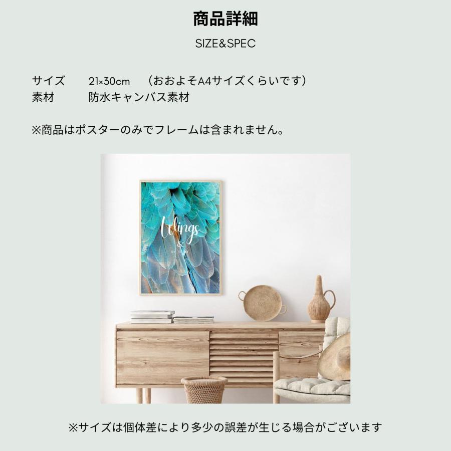 サラデママ 北欧 スタイル アート ポスター A4サイズ 21×30cm ブルー