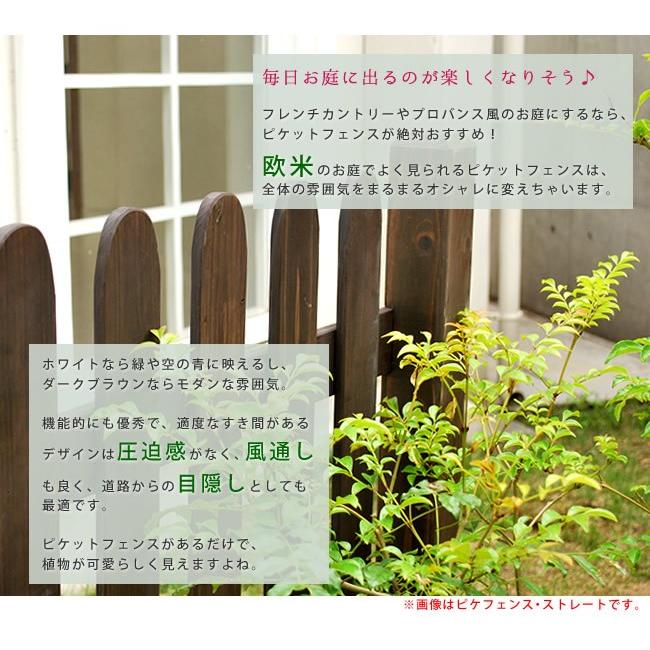 ピケットフェンス U型 連結セット 平地用 SFPU1200E-HB ホワイト ダークブラウンの画像