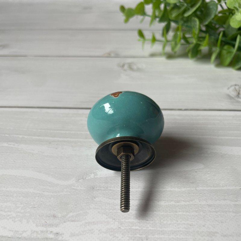ターコイズ ブルー セラミック ノブ つまみ アンティーク