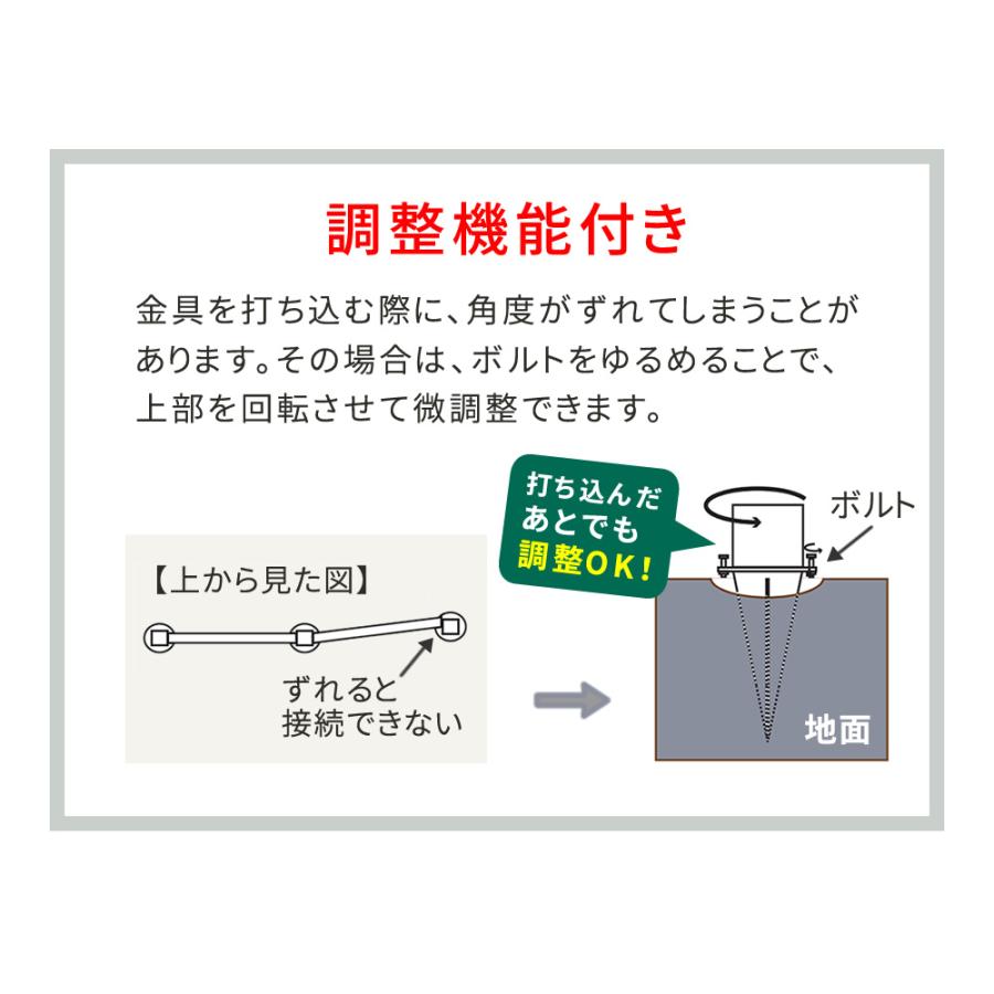 埋め込み用 ウッドポール 固定金具 4個セット S-UBN72-4P ブラック_7