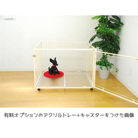 扉がアクリル ケージ W90×D90×H60cm 小型犬〜中型犬用 ROOMY 6M
