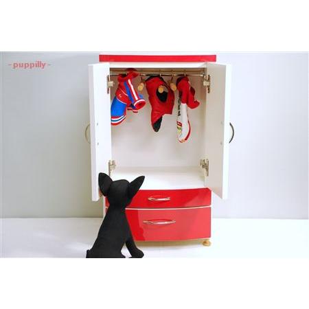 One Smile レッド クローゼット puppily パピリー 犬 赤 たんす タンス ドッグ ハンガーラックの画像