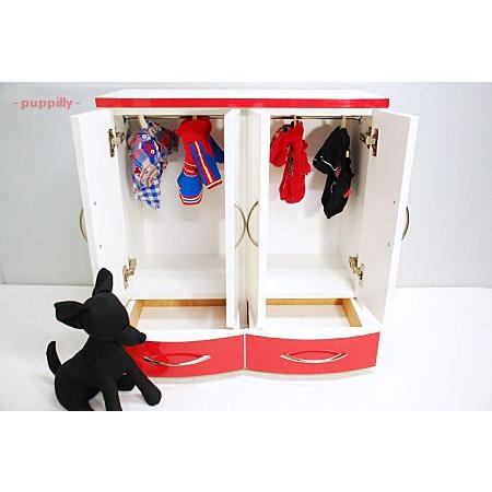 Two Smile レッド クローゼット puppily パピリー ペット 犬 ドッグ タンス 幅広タイプ 赤 Two パピリー